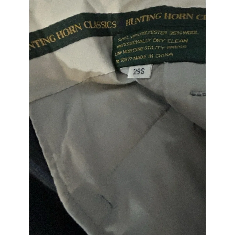 Hunting Horn Classics Men's Gray Wool Blend 40 Suit 29S‎ Pleated Pants Vintage